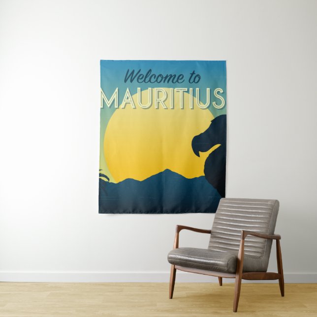 Tenture Bienvenue à Maurice (En situation)