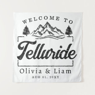Tenture Bienvenue À Telluride Colorado Mariage Minimaliste