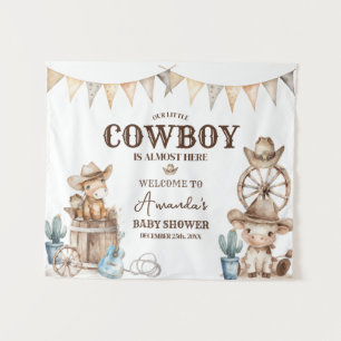 Tenture Bienvenue au petit Baby shower sauvage de Cowboy W