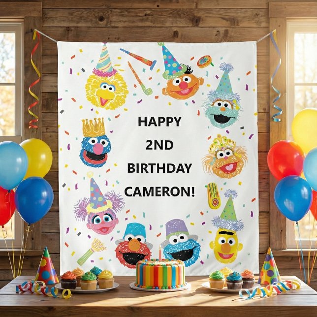 Tenture Bienvenue d'anniversaire confettis copains de Rue  (Créateur téléchargé)