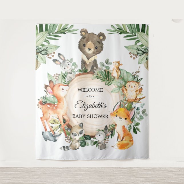 Tenture Bienvenue dans la forêt enchantée avec des bébés a (Devant)