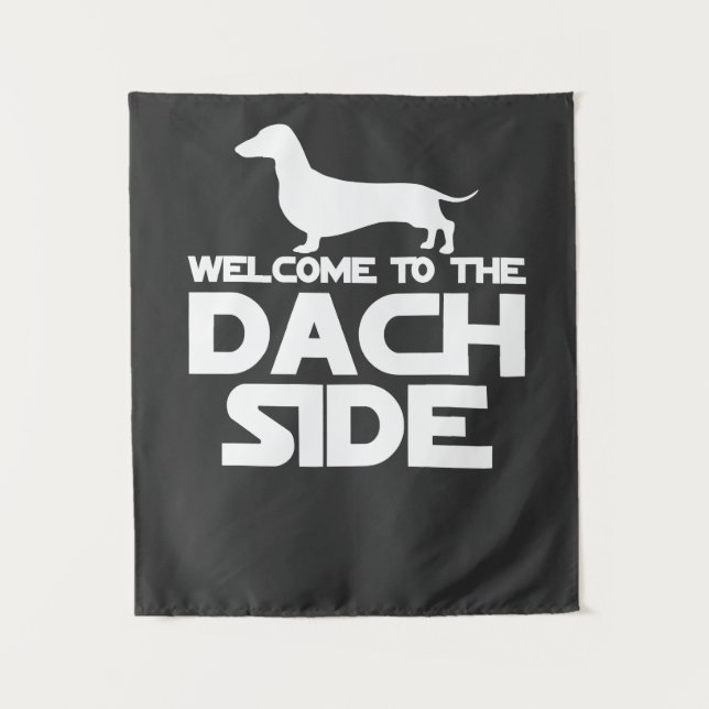 Tenture Bienvenue du côté du dachshund (Devant)