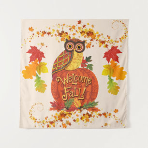 Tenture Bienvenue Fond de Décor pour Selfie Feuilles d'Aut