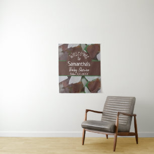 Tenture Bienvenue pour une Baby Shower Côtière Verre de Me