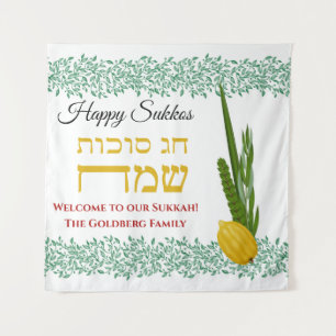 Tenture Bienvenue sur notre bannière Sukkah Ajouter un nom