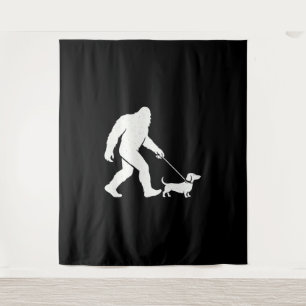 Tenture Bigfoot Marchant Teckel Drôle de Papa Chien Wiener