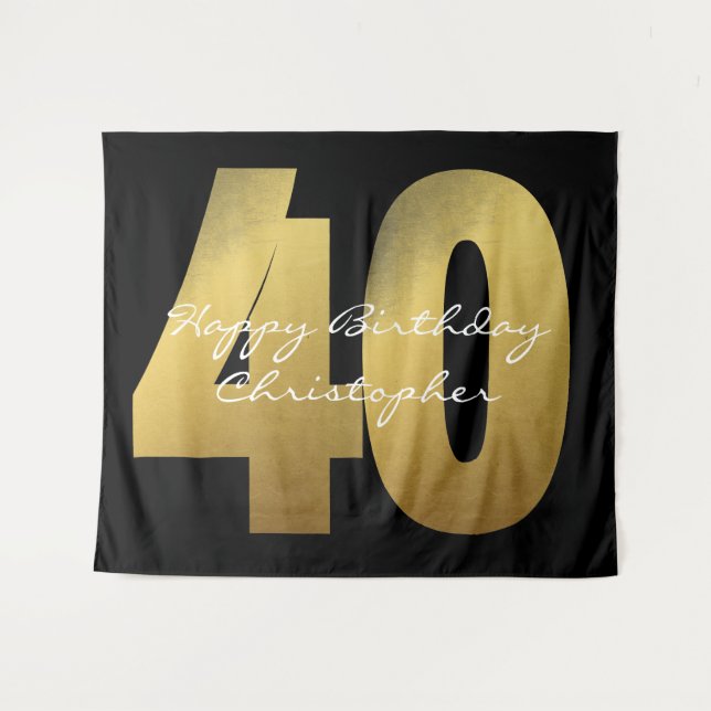 Tenture Black and Gold 40e anniversaire (Devant (Horizontal))