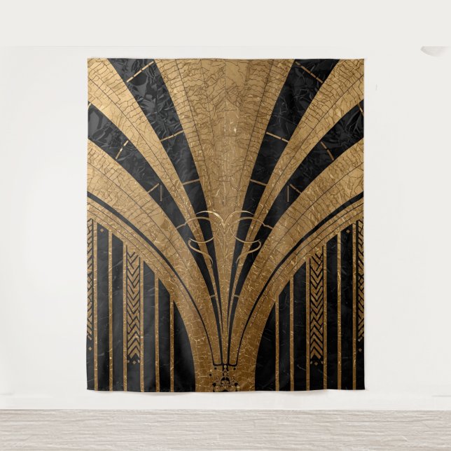 Tenture Black and Gold Art Deco Backdrop (Devant)