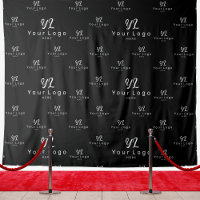 Black Custom Business Logo Backdrop Trade Show