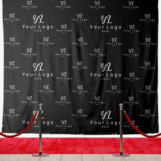Tenture Black Custom Business Logo Backdrop Trade Show