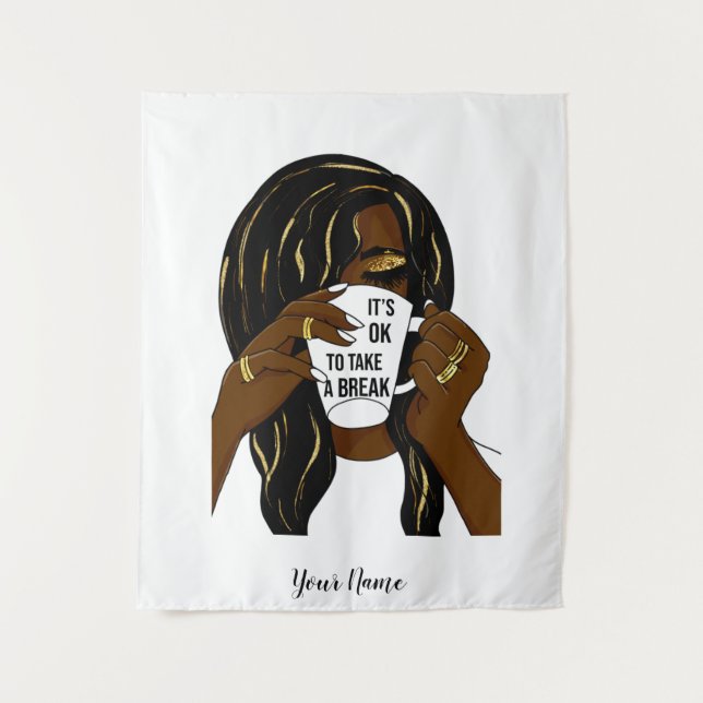 Tenture Black Girl Afro Américaine Femme InspirationnelleC (Devant)