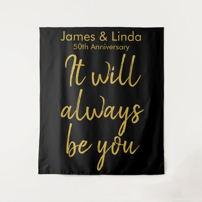 Tenture Black Gold Anniversaire de la fête Photo Booth fon (Devant)