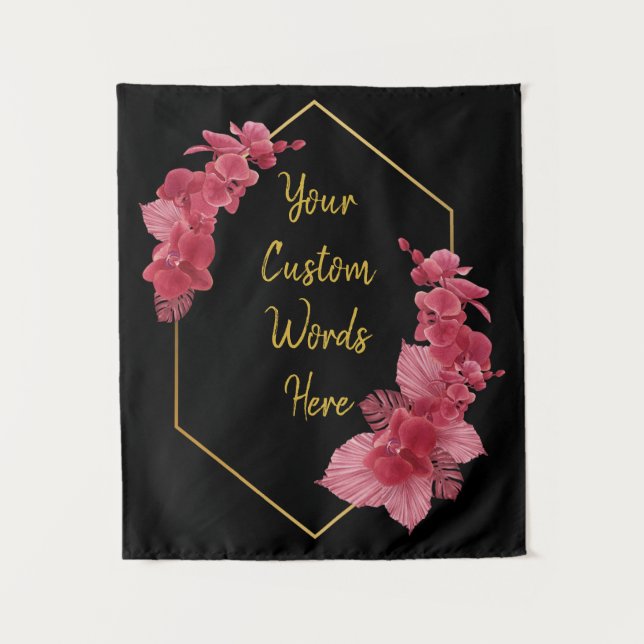 Tenture Black Gold Anniversaire de la fête Photo Booth fon (Devant)