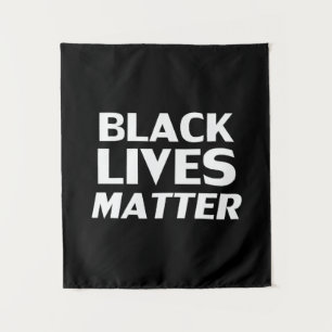Tenture Black Lives Matter noir blanc typographie moderne