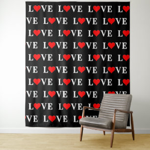Tenture Black LOVE Tredny moderne noir et blanc