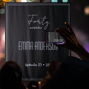 Tenture Black Quarty et fabuleux texte personnel Backdrop