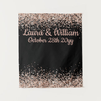 Tenture Black & Rose Gold Glitter Wedding Photo Booth Prop