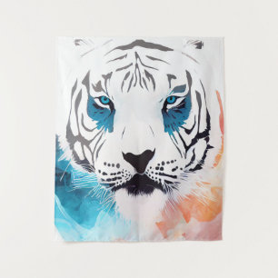 Tenture Blanc Tigre Sauvage Nature Animaux Couleurs Art Pe