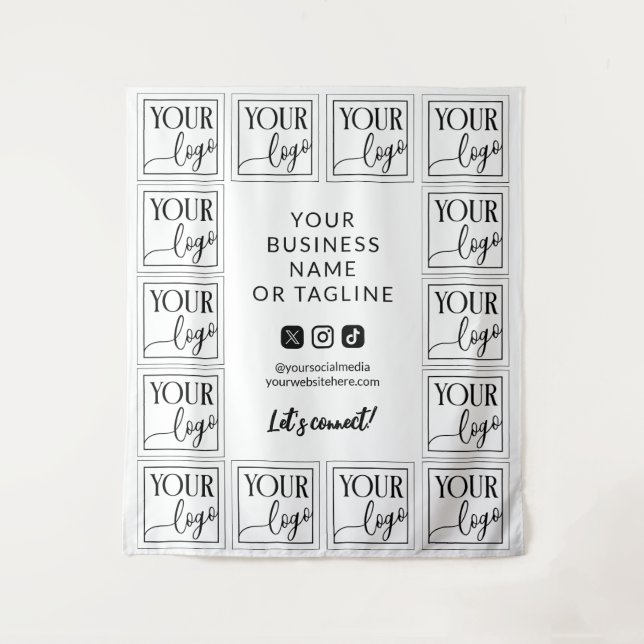 Tenture Blancez votre logo et vos médias sociaux Contexte  (Devant)