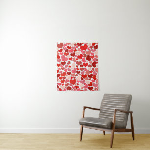 Tenture Blank Modèle Red Hearts Love Motif