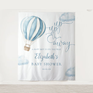 Tenture Bleu à air chaud Baby shower photo fond