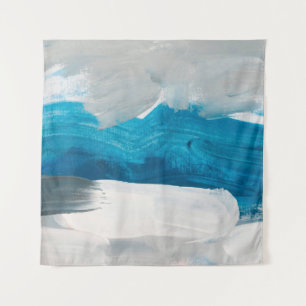 Tenture Bleu, gris et blanc Art Abstrait peinture noir