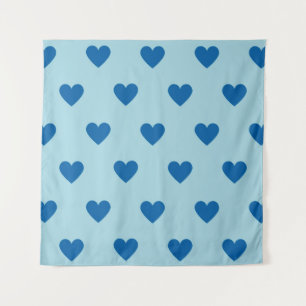 Tenture Bleu mignon simple Motif de coeur