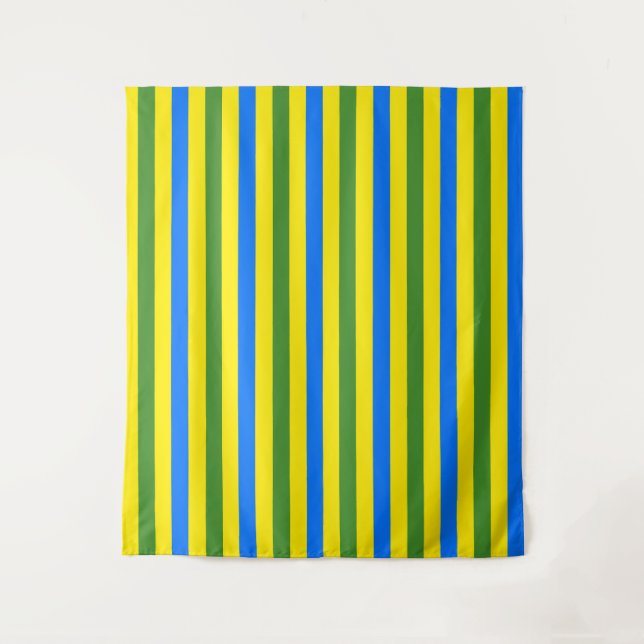 Tenture Bleu vert et jaune (Devant)