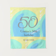 bleu vert gris 50e anniversaire ajouter nom date r