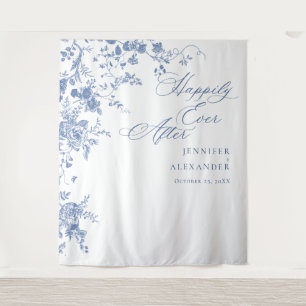 Tenture Bleu Victorien Jardin Français Cadre de Mariage