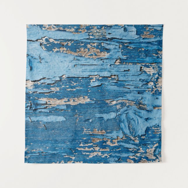 Tenture Bleu vintage : Vieille texture en bois (Devant)
