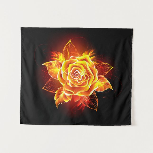 Tenture Blooming Fire Rose (Devant (Horizontal))