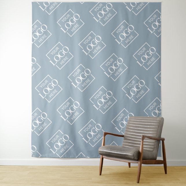 Tenture Blue Business Logo Pattern Trade Show Backdrop (En situation)
