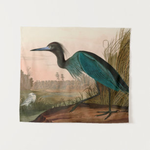 Tenture Blue Crane or Heron Birds of America Audubon Print