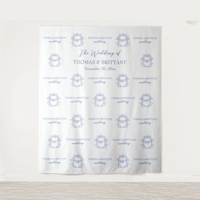 Tenture Blue French Vintage Victorian Backdrop banner (Devant)