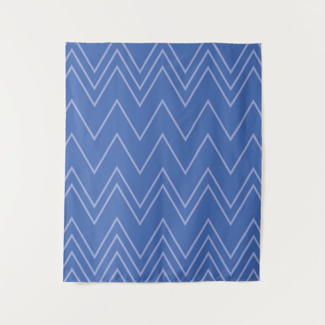 Tenture Blue, moderne, simple, cool, trendy zigzag (Devant)