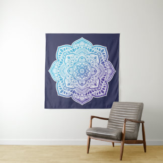 Tenture Blue Moon Mandala Tapestry