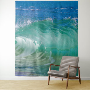 Tenture Blue Ocean Summer Beach Waves