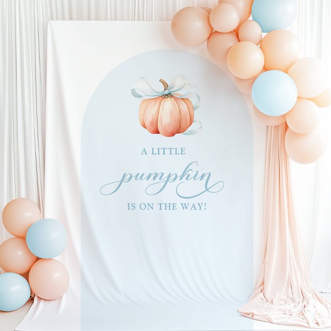 Tenture Blue Pumpkin Baby Shower Arch Backdrop Tapestry (Créateur téléchargé)