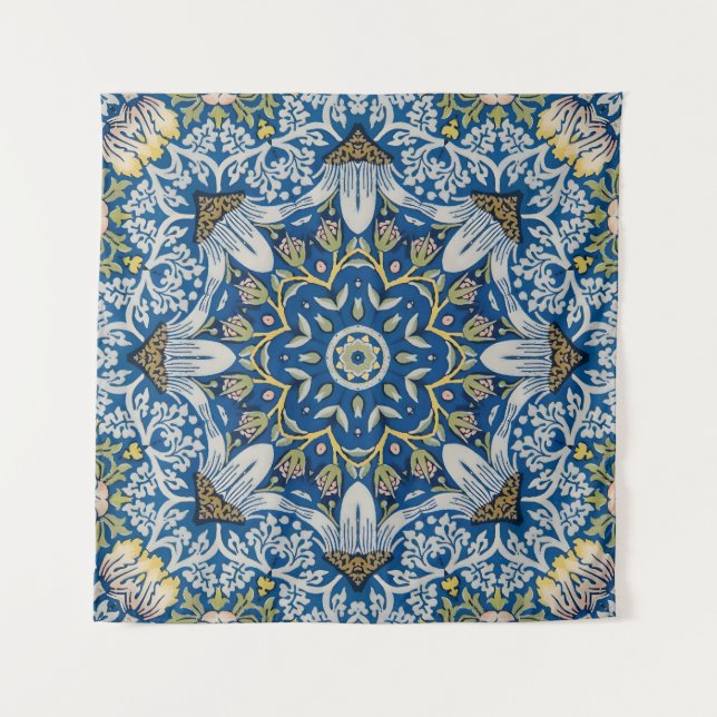 Tenture Bluebell Harmony - Floral Mandala (Devant)