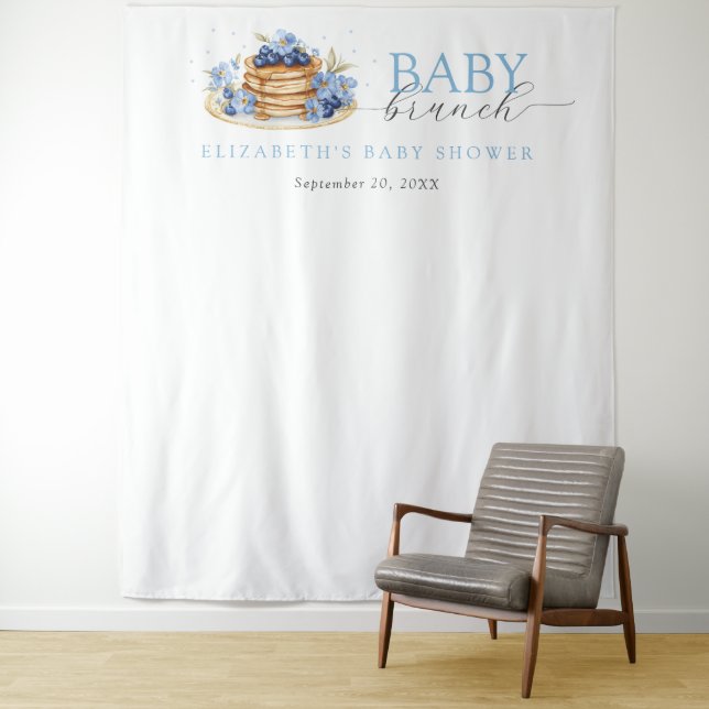 Tenture Blueberry Pancake Baby Brunch Baby shower fond (En situation)
