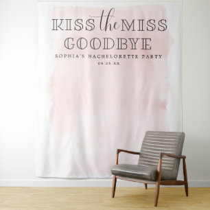 Tenture Blush Bachelorette Party Backdrop Kiss