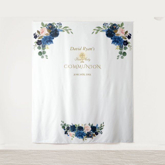 Tenture Blush Blue Flora Saint Sacrement Accessoire de Pho (Devant)