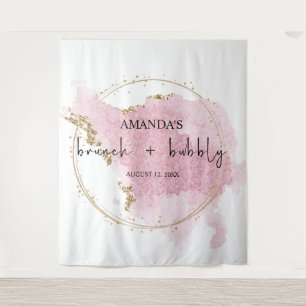 Tenture Blush Pink Gold Brunch et fond photo Bubbly