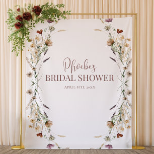 Tenture Bohème Aquarelle Fête des mariées Florale Arrière-