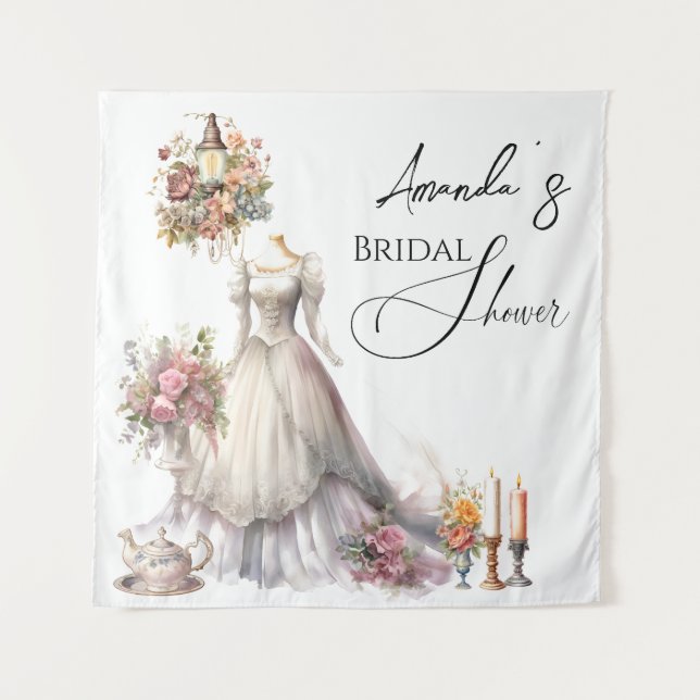 Tenture Bohème Victorienne Mariage robe Fête des mariées d (Devant)