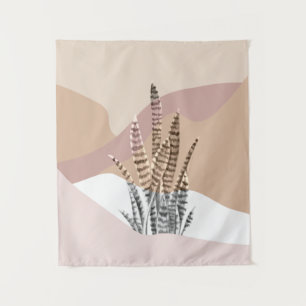 Tenture Boho Abstrait Moderne Succulente