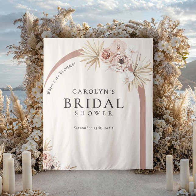 Tenture Boho Aquarelle Floral Fête des mariées Arc Moderne (Créateur téléchargé)