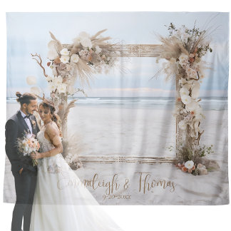 Tenture Boho Beach Bliss Mariage Tapestry fond