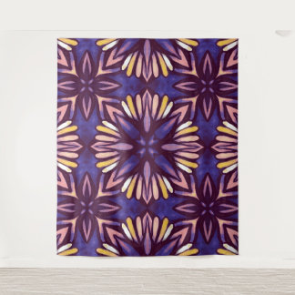 Tenture Boho Blossom : Motif Floral Artistique Violet